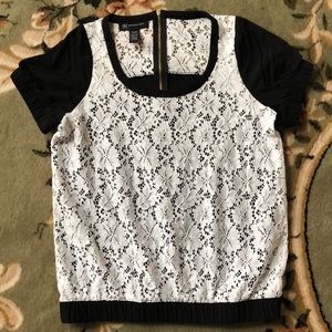 INC cute black and white blouse, size very small M